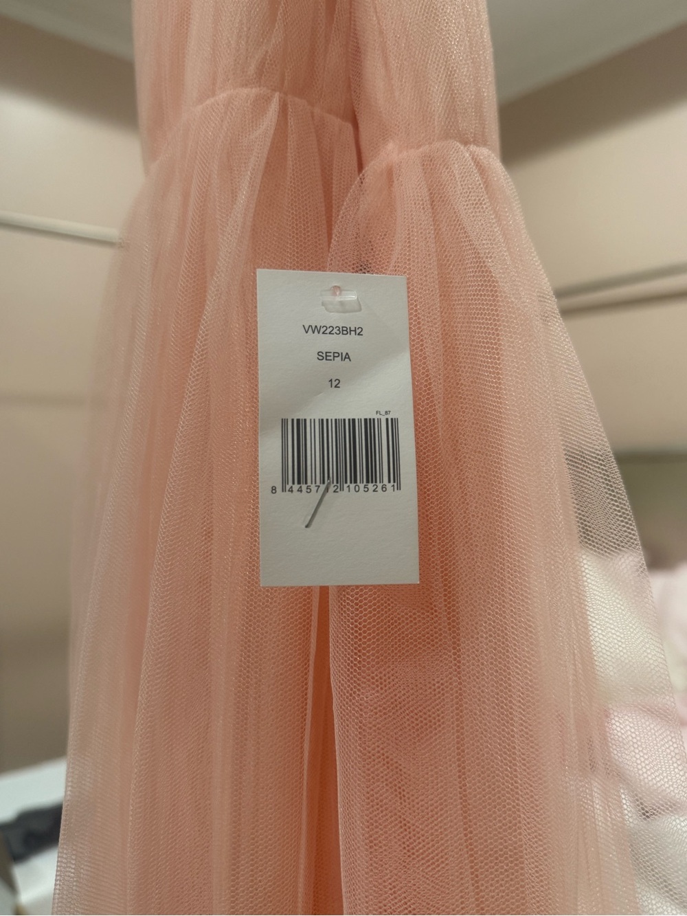 Vera Wang Peach Tulle Bridesmaid Gown